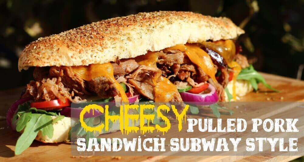 Pulled Pork Sandwich Mit Parmesan Oregano Subway Brot Livingbbq De