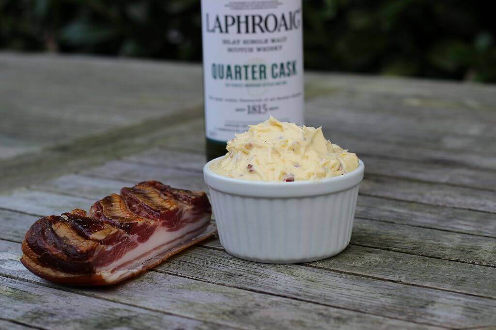 Whisky Butter mit geräuchertem Speck
