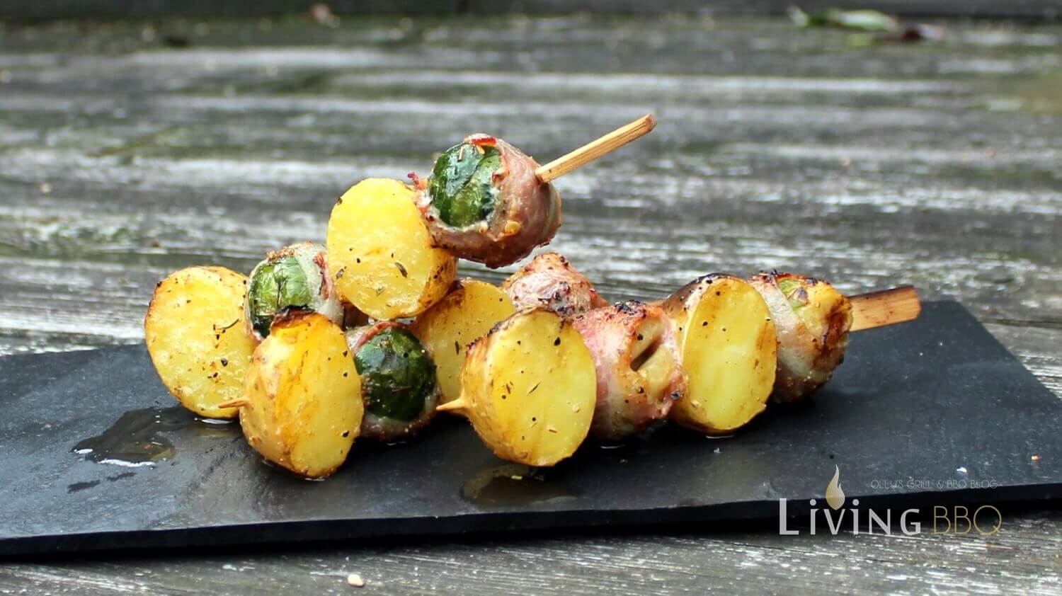 Rosenkohl Kartoffel Spieße Wintergrillen